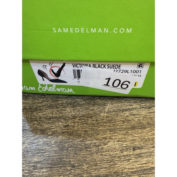 Sam Edelman Victoria D'Orsay Pointed Toe Pump Size 9.5 Black Suede - Picture 9 of 10